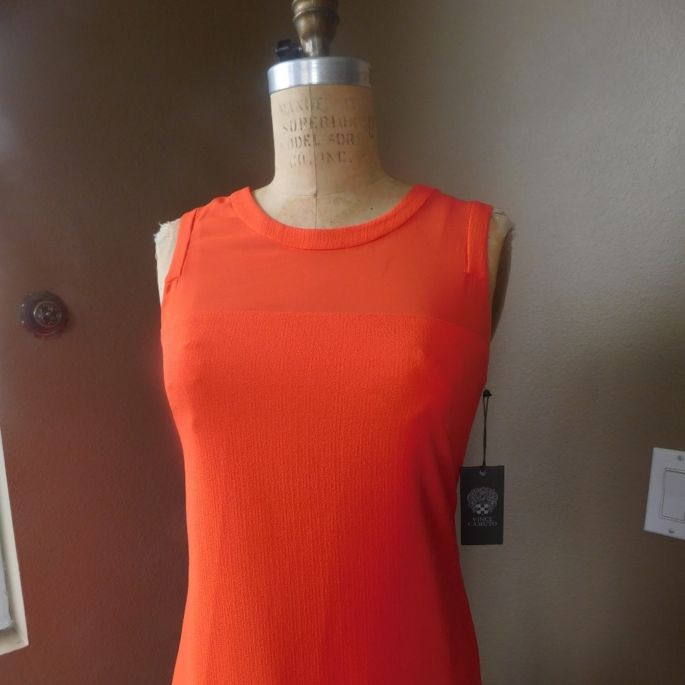 Vince Camuto Orange Crepe Dress
